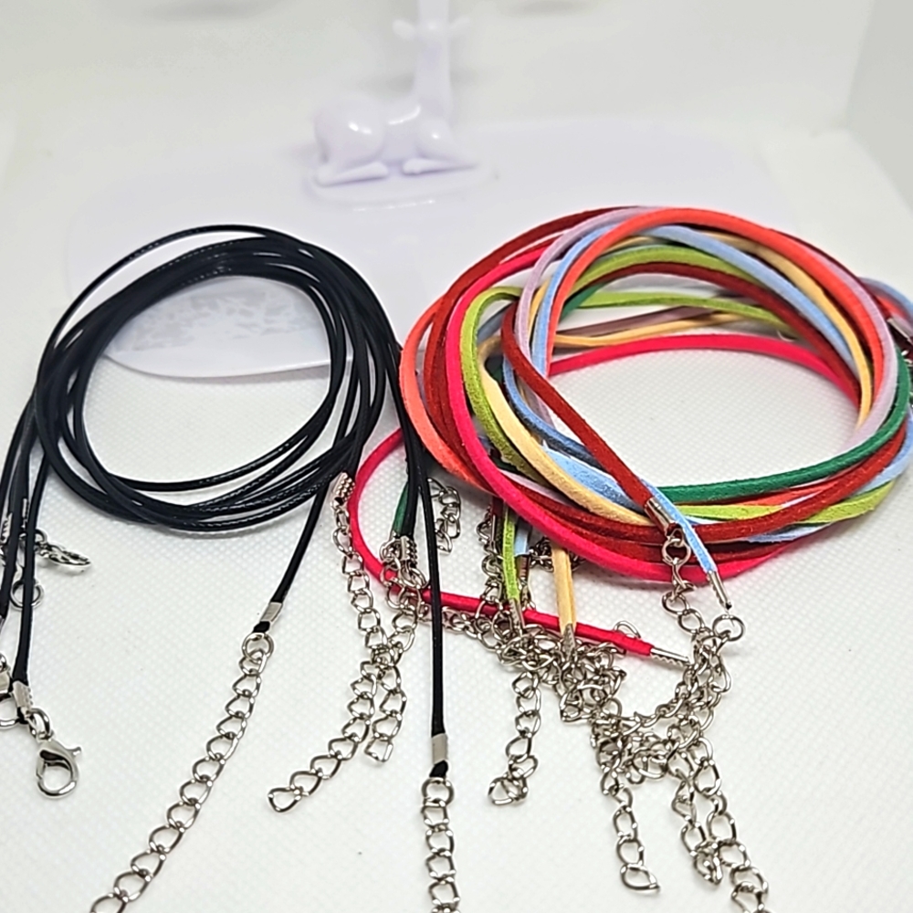 10 Necklace Coords. 5 Color Suede & 5 Black.